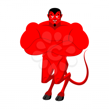 Strong Satan. Red Devil powerful. Demon athlete. Lucifer, Prince of Darkness, and underworld. Religious and mythological character, supreme spirit of evil. Diablo Lord of Hell