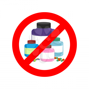 Stop doping. It is forbidden to take stimulants. Crossed-out sports nutrition and pills. Emblem against steroids. Red prohibition sign. Ban dope