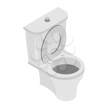 Toilet bowl on white background. WS accessories isolated
