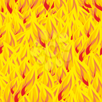 Fire seamless pattern. flames background. Flame texture. Hot yellow flamy ornament. fiery hell