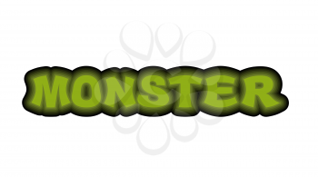 Monster typography. Scary green letters. Logo for monstrosity
