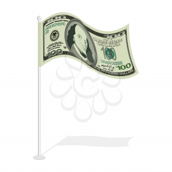 Dollar flag. Financial paced checkbox. Sign for capitalists. capitalists symbol
