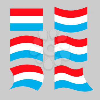 Luxembourg flag. Set flags grand duchy various forms. Developing flag of Luxembourg

