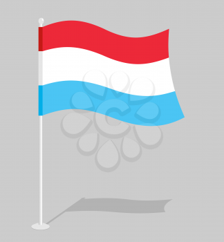 Luxembourg flag. Official national sign of Grand Duchy of Luxembourg. Traditional growing Luxembourgish flag. country in Europe