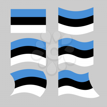 Estonia flag. Set of flags of Estonia in various forms. Developin Estonian flag European state