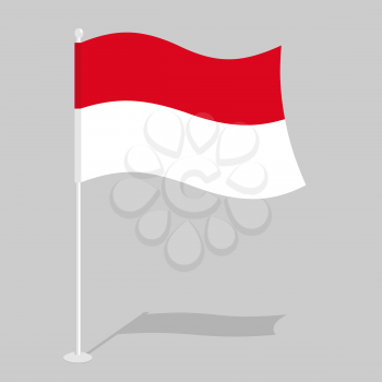 Indonesia Flag. Official national symbol of Republic of Indonesia. Traditional Indonesian flag emerging Asian state
