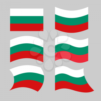 Bulgaria flag. Set of flags of Bulgarian republic in various forms. Developing Bulgarian flag of European states
