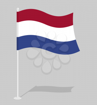 Netherlands flag. Official national symbol of  Kingdom of Netherlands. Traditional Dutch flag emerging European state