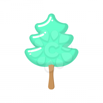 Christmas tree ice cream pistachio. Popsicle on stick in form of green fir-tree. Sweets for Christmas. Dessert for new year