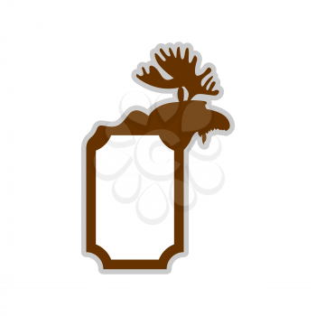 Deer emblem. Moose logo. Animal with horns. Wild animal
