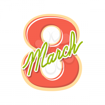 8 March International Womens Day. Holiday symbol. Eight emblem.
