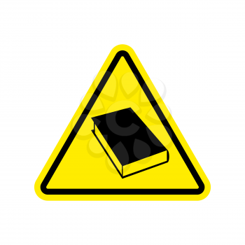 Book Warning sign yellow. Reading Hazard attention symbol. Danger road sign triangle psalterium