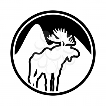 Moose logo. Deer emblem. Animal with horns. Wild animal

