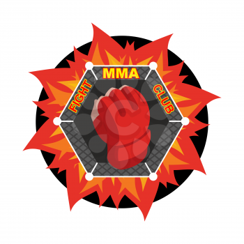 MMA logo. Fighting glove. Emblem for sports team and club. Combat badge for athletes