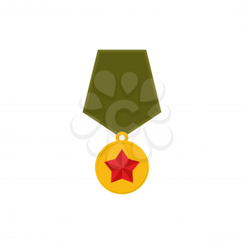 Army Medal isolated. Military reward on white background.
