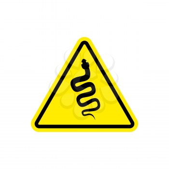 Snake Warning sign yellow. Venomous serpent Hazard attention symbol. Danger road sign triangle reptile
