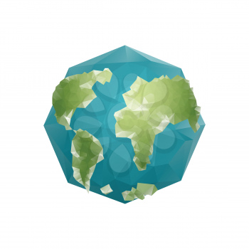 Earth Polygon. Planet geometric figure octagon. Abstract universe.