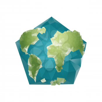 Earth Polygon. Planet geometric figure pentagon. Abstract universe.
