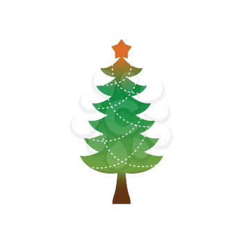 Christmas tree emblem. Symbol of new year. fir-tree logo
