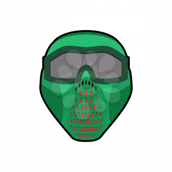Protective helmet Scary. Sports respirator future. paintball mask. Alien motorcycle helm