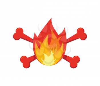 Fire and bones logo for firemen. Flames and crossbones logo
