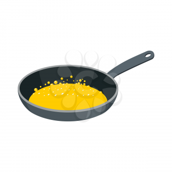 Frying pan with butter isolated. Kitchen utensils for cooking food
