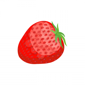 Strawberry juicy isolated. Fresh red berry on white background
