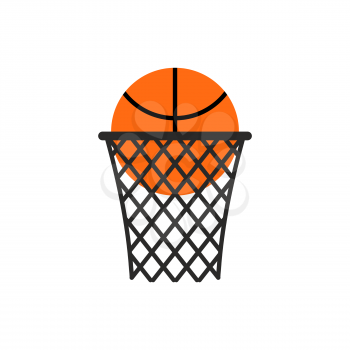 Basketball ball in ring emblem. Sports logo. Playing sign
