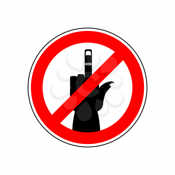 Stop cad sign. Ban fuck. Red prohibition symbol. You can not swear
