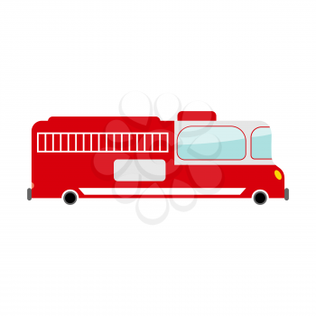 Fire truck isolated. Transport on white background. Car in cartoon style
