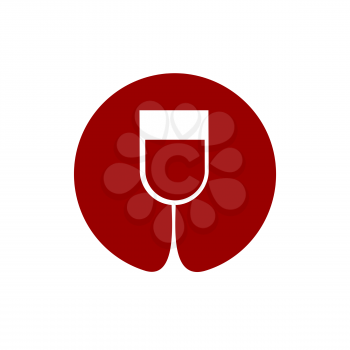 Wine glass logo. Sommelier emblem. Abstract red drink alcohol
