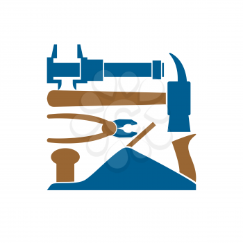 Repair logo. Repairs Tool emblem. Instrument sign. Industrial locksmith Tools
