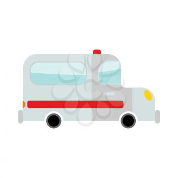Ambulance isolated. Transport on white background. Car in cartoon style
