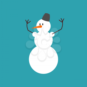 Snowman isolated. Snow hero for new year. Christmas characters
