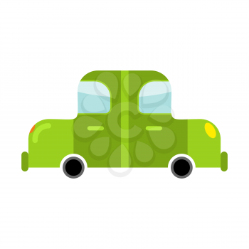 Car green isolated. Transport on white background. Auto in cartoon style

