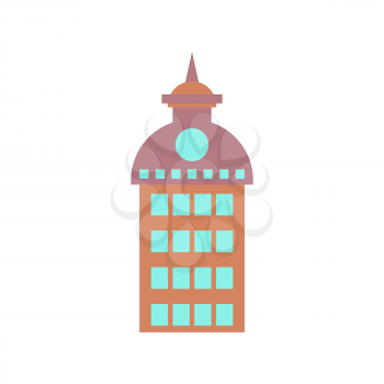 Building, house and architecture object. Business Property. Urban element in cartoon style. Icon of public buildings and facilities. Municipal office and business facility.