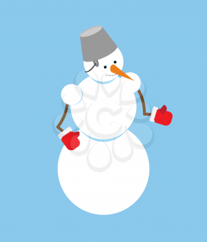 Snowman isolated. Snow hero for new year. Christmas characters
