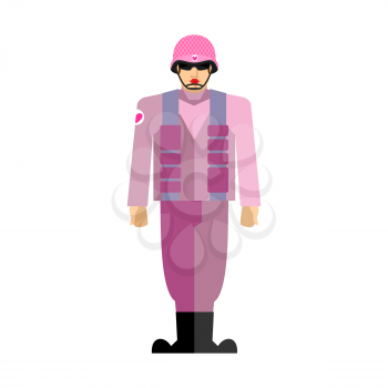 Gay Army. Pink soldiers. War with lipstick