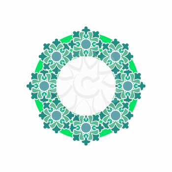 Halal Islamic template symbol. East ornament for emblem. Muslim sign for food
