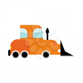 bulldozer isolated. Transport on white background. Grader in cartoon style

