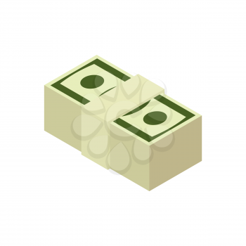 Stack of cash isolated. pile of money. pack of dollars on white background

