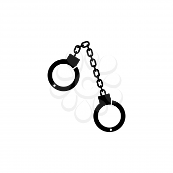 Handcuffs isolated. Police accessory on white background 
