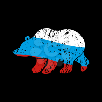 Bear Russia flag emblem. National Traditional Russian predator
