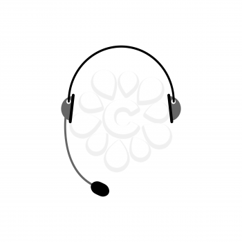Headset isolated. Microphone and headphones on white background. Cal center accessory 
