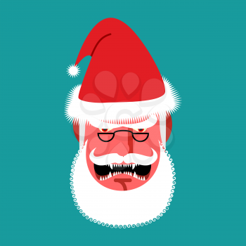 Angry Santa Claus. Red with anger people. grumpy shouts
