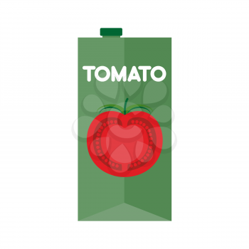 Tomato juice package isolated. Cardboard box for drink