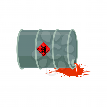 Toxic waste barrel. Radioactive industry garbage emissions. Chemical refuse keg. Poisonous liquid cask.  environmental pollution. danger of ecological disaster