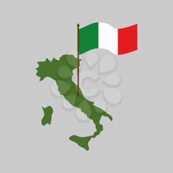 Italy map and flag. Geography Italian state isolated
