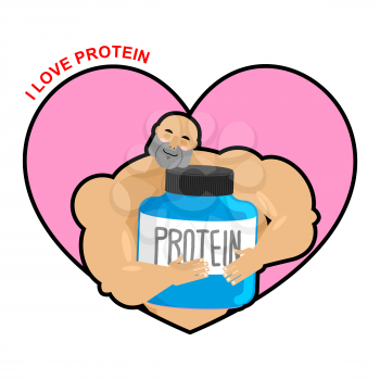 I love protein. Athlete and Sports Nutrition. Cute Bodybuilder. Lover sports nutrition. Fitness model and meals