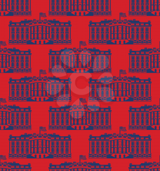 White House America seamless pattern. US President Residence. Government building USA ornament. Political American symbol texture. Main attraction washington dc
